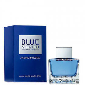 Шлейфові чоловічі парфуми стійкі Blue Seduction Antonio Banderas 100 мл, свіжий фужерно-водний аромат
