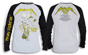 Футболка реглан з довгим рукавом METALLICA And Justice For All меланж-чорний, фото 1