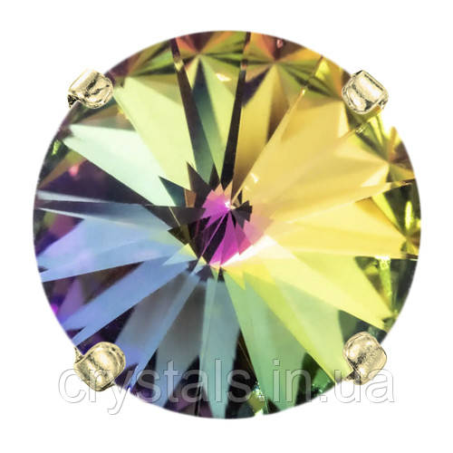 Пришивні ріволі в сапах Preciosa (Чехія) 16 мм Crystal Vitrail Medium/золото
