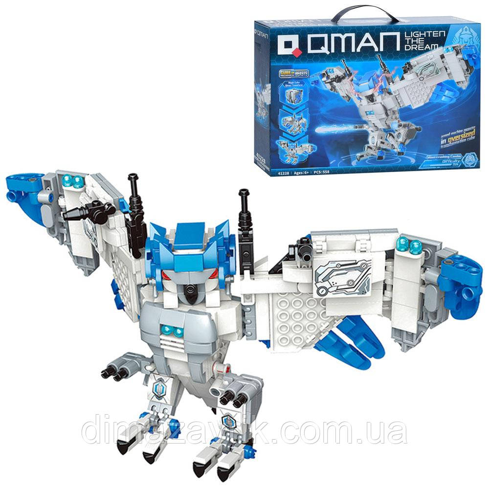 Конструктор Qman 41228 "Бойовий Робот Місячний Сокол Трансформер Куб 2в1" 558 деталей, фото 1