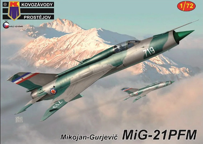 Пластикова модель 1/72 Kovozavody Prostejov 0410 радянський винищувач МіГ-21 ПМФ