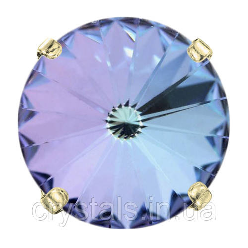 Пришивні ріволі в ланцюгах Preciosa (Чехія) 18 мм Crystal Vitrail Light/золото