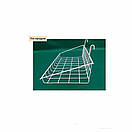 Кошик сітчатий навісний 43 х 20 см борт 4 см на торгову сітку Кошик - Полиця металевий білий на сітку, фото 8