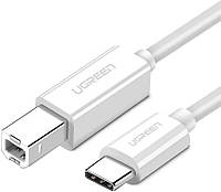 Кабель Ugreen USB Type C to USB type B USB Printer Cable для принтеров, сканеров, МФУ 1.5 м White (US241)