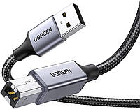 Кабель Ugreen USB 2.0 to USB type B USB Printer Cable для принтеров, сканеров, МФУ 3 м Black (US369)