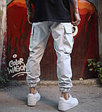 Чоловічі штани карго M1614 світло-сірі XL, фото 3