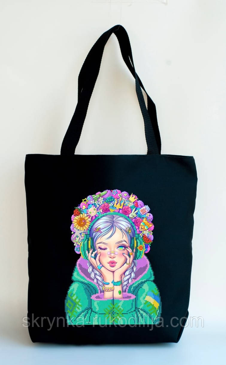Пошита сумка для вишивки Дівчина 031-Ч-АРТ
