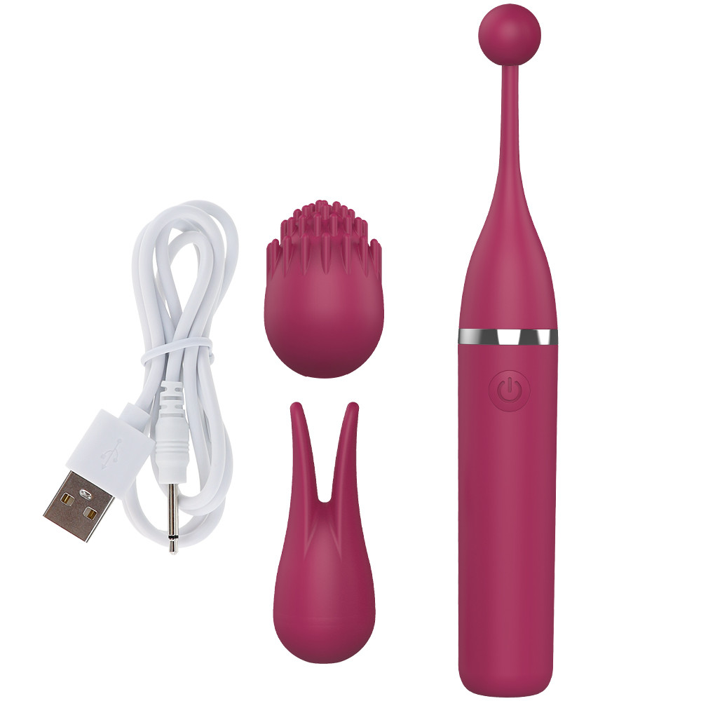 Вібратор G Spot для пар USB, 3 насадки, 10 режимів, Rosy