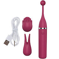 Вібратор G Spot для пар USB, 3 насадки, 10 режимів, Rosy