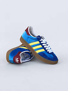 Кросівки чоловічі сині Adidas x Gucci Gazelle Blue Yellow (12964) 45