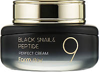 Омолаживающий крем с муцином черной улитки и пептидами - FarmStay Black Snail &#38; Peptide 9 Perfect Cream