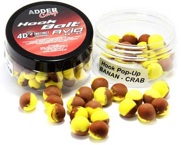 Плавальні бойли Adder Carp Hook Boilies Avid Pop-Up 10 мм / 90 мл Banan — Crab / Банан — Краб
