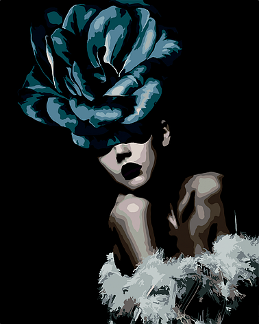 Картина по номерам Дівчинка з чорною трояндою 40*50 cm ART Line, фото 1