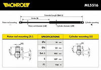 Газовая пружина, крышка багажника MONROE ML5516 ,NISSAN PRIMASTAR фургон (X83), NISSAN PRIMASTAR фургон (X83),