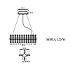Світлодіодна LED люстра Esllse SOFIA 120W R хром підвісна з пультом та додатком для смартфону APP-600Х1200-CHROME/CLEAR-220V-IP20, фото 10