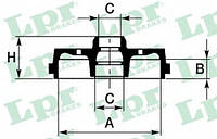 Гальмівний барабан LPR 7D0226 ,SEAT AROSA (6H), SEAT AROSA (6H), SEAT AROSA (6H), SEAT AROSA (6H), SEAT AROSA