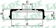 Тормозной барабан LPR 7D0594 ,AUDI A2 (8Z0), AUDI A2 (8Z0), AUDI A2 (8Z0), AUDI A2 (8Z0), AUDI A2 (8Z0), SEAT