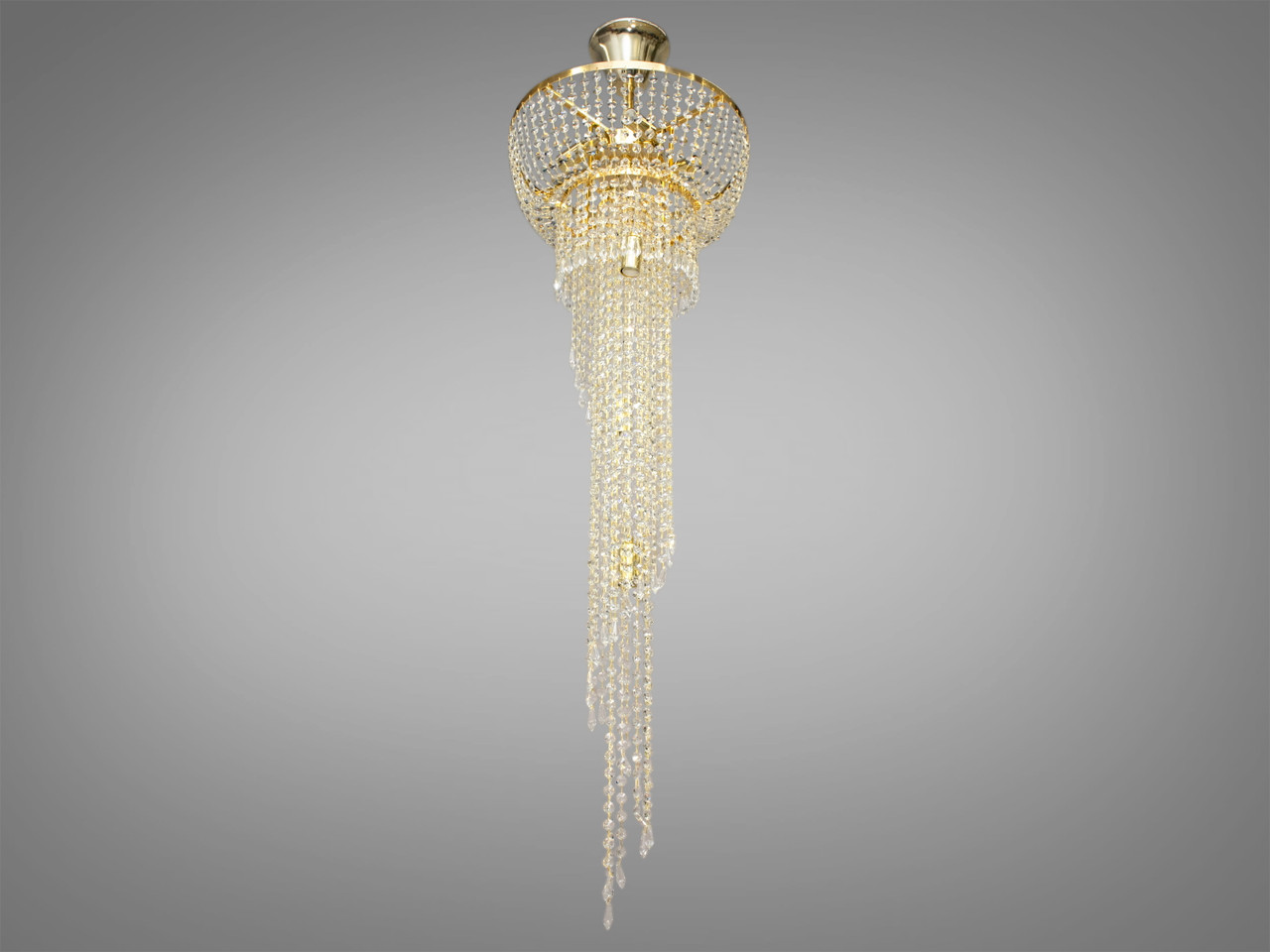 Каскадна кришталева люстра преміум класу на 7 ламп, колір золото FH012-400x1200G-LS, фото 1