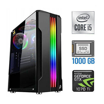 Ігровий ПК/ Core i5-10400F/ 16 GB RAM/ 1000 GB SSD/ GeForce GTX 1070 Ti 8GB, фото 1