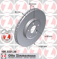 Гальмiвнi диски ZIMMERMANN 100333120 ,AUDI A4 (8K2, B8), AUDI A4 (8K2, B8), AUDI A4 (8K2, B8), AUDI A4 (8K2,