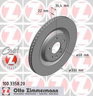 Гальмiвнi диски ZIMMERMANN 100335820 ,AUDI A4 (8K2, B8), AUDI A4 (8K2, B8), AUDI A4 (8K2, B8), AUDI A4 (8K2,