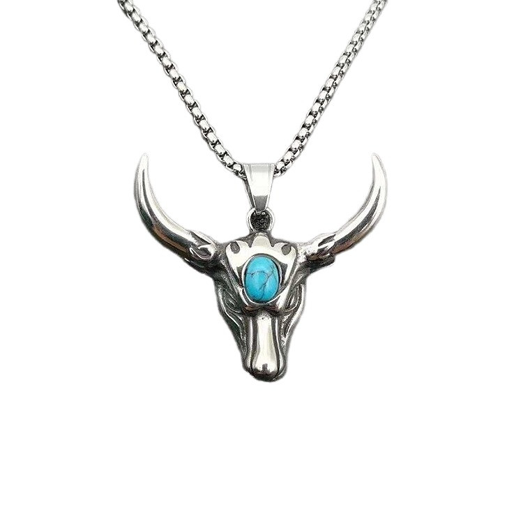 Підвіска "Бик" Type B2 з ланцюжком 60 см. срібляста, фото 1