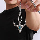 Підвіска "Бик" Type B2 з ланцюжком 60 см. срібляста, фото 8