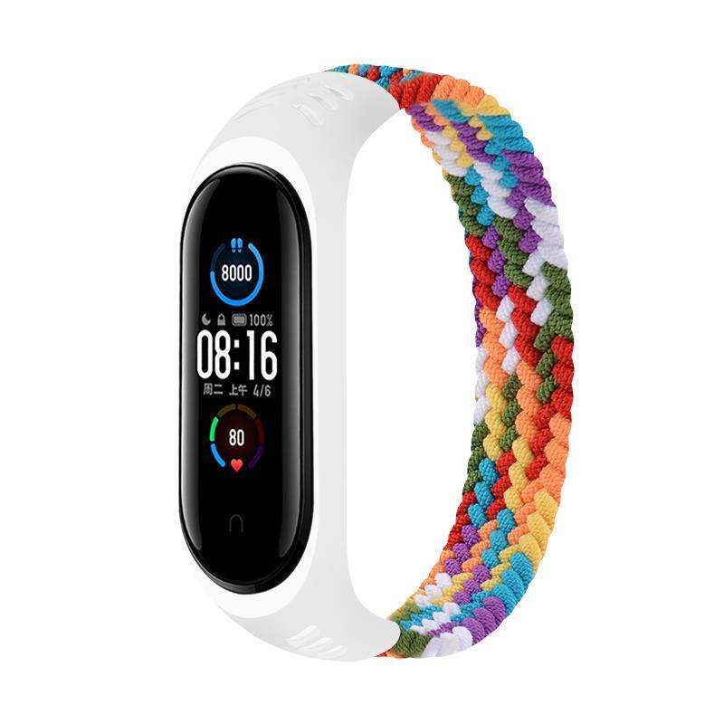 Ремешок Nylon BeCover Elastic Style для Xiaomi Mi Band 5 6 Size L Rainbow (706165)