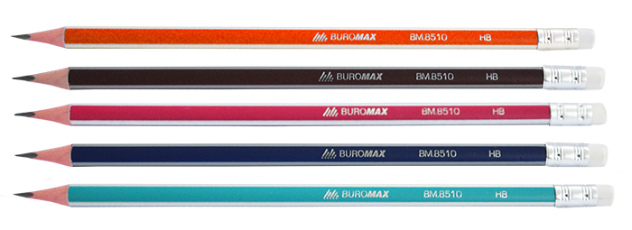 Олівець графітовий SILVER HB з гумкою тригранний Buromax  BM.8510