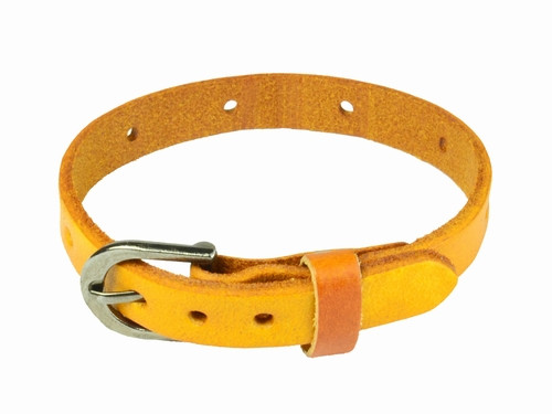 Браслет із натуральної шкіри жовтий, фото 1