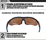 Окуляри RockBros Polarized чорні з синім із змінними лінзами (5 шт.) та вставкою для діоптрій solve, фото 4