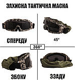 Тактична захисна маска Daisy з лінзами товщиною 3 мм Піксель (сертифікація ANSI Z87.1).solve, фото 7