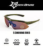 Окуляри RockBros Polarized olive із змінними лінзами (5 шт.) та вставкою для діоптрій solve, фото 3