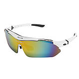 Захисні тактичні сонцезахисні окуляри з поляризацією Oakley білі 5 лінз One siz+.solve, фото 10