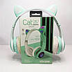 Бездротові навушники з котячими вушками та RGB підсвічуванням Cat VZV 23M. Колір: зелений, фото 3