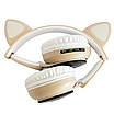 Бездротові навушники ST77 LED з котячими вушками, що світяться. Колір: золотий, фото 3