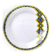 Набор 6 мелких тарелок "Вышиванка желто-голубой ромб" Ø20.5см