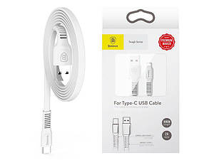 Плаский кабель Baseus Tough USB to Type-C 2A 1m White (CATZY-B02) EAN/UPC: 6953156263741