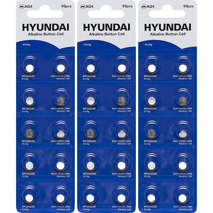 Плоскі батарейки 1,5V для годинника у вигляді таблетки HYUNDAI AG4 Blister 10 шт 7008004