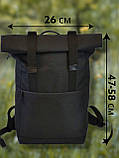 Чоловічий/жіночий рюкзак роллтоп з двома лямками-фіксаторами для ноутбука до 16 дюймів м'яка спинка та лямки, фото 3