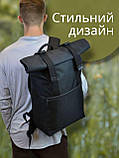 ВОДОНЕПРОНИКНИЙ чоловічий/жіночий рюкзак роллтоп з двома лямками-фіксаторами для ноутбука до 16 дюймів, фото 4