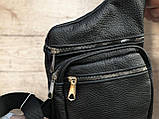 Шкіряна НАТУРАЛЬНА ШКІРА чоловіча сумка барсетка слінг кросбоді месенджер плечева сумочка через плече, фото 6