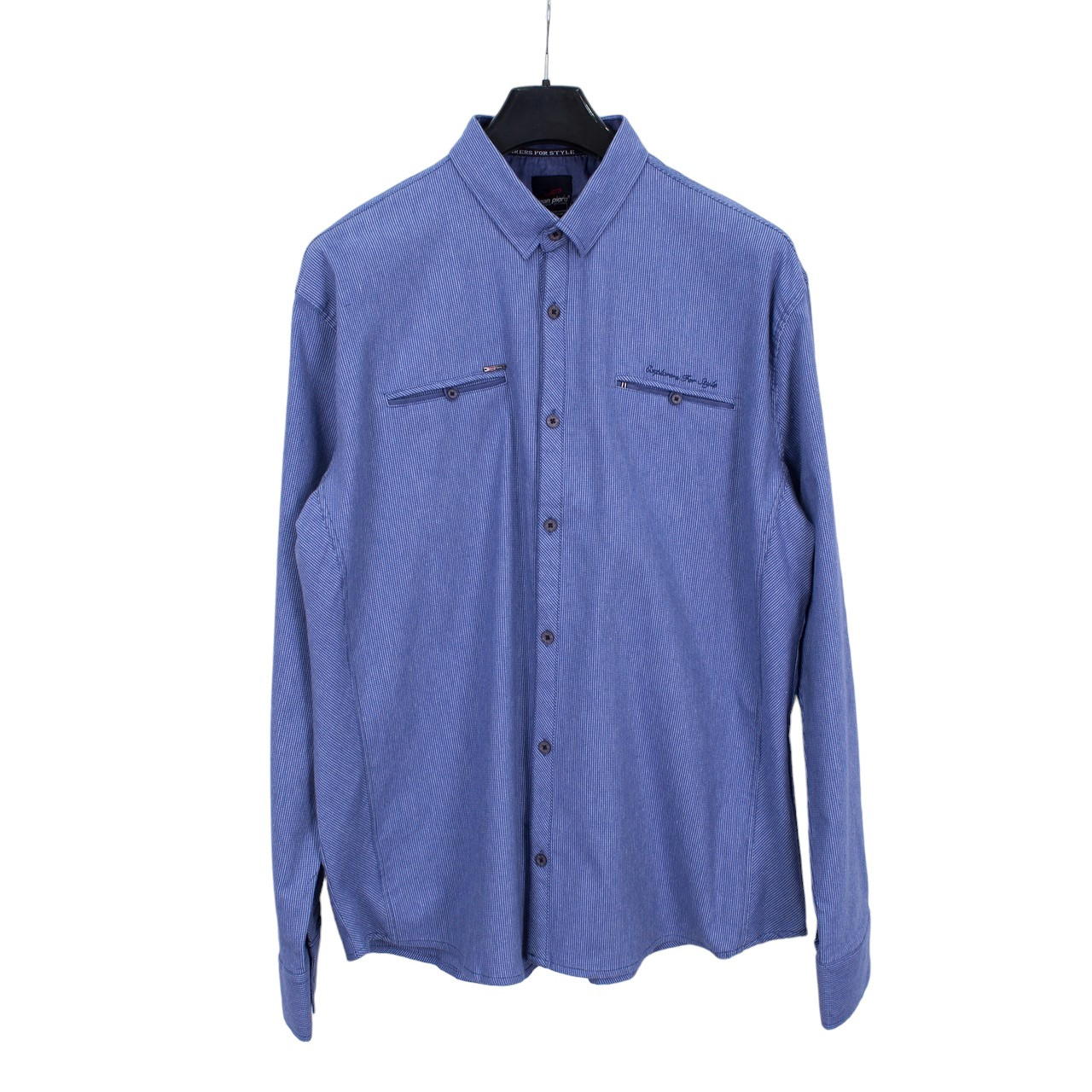 Сорочка чоловіча, приталена (Slim Fit), з довгим рукавом, Bagarda JP2721-B INDIGO 93% бавовна 7% еластан