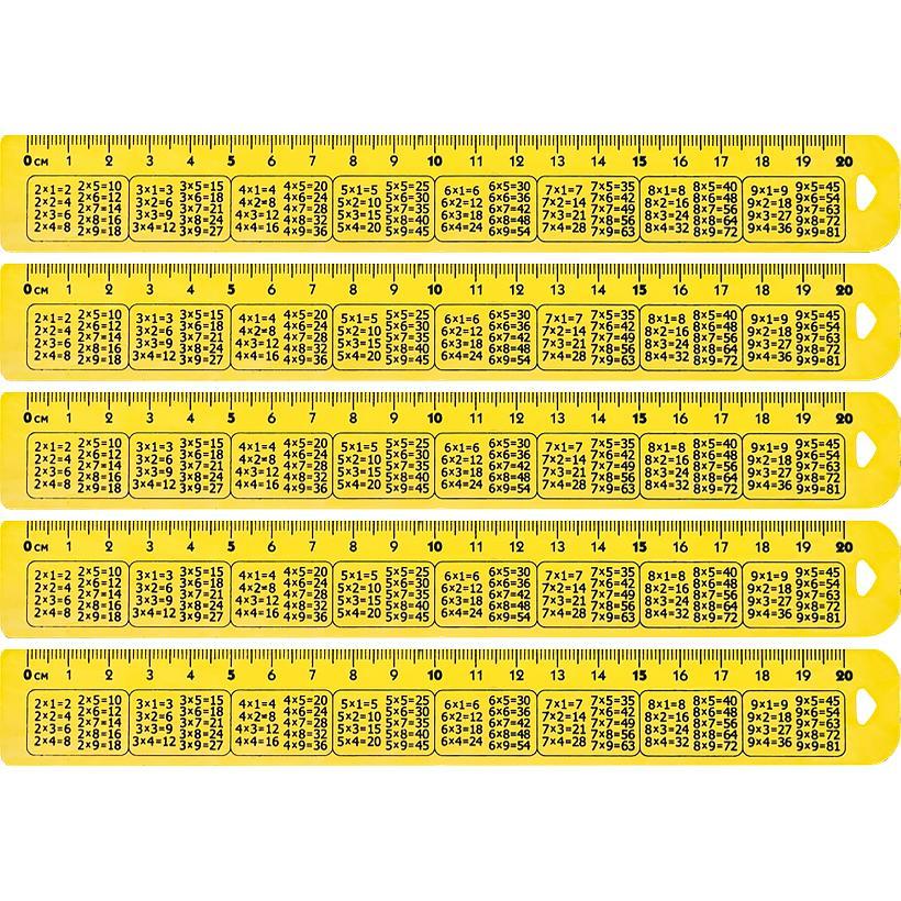 Лінійка 20 см, пластикова "Таблиця множення", фото 1