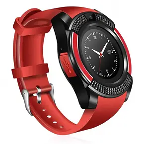 Розумний годинник Smart Watch V8 Червоний,УМний годинник із сімма картою та камерою, фото 1