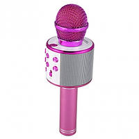Детский портативный беспроводной микрофон караоке WS-858 Bluetooth с динамиком MP3 Блютуз ON