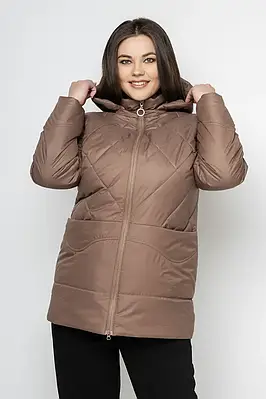 Куртки батал жіночі весна-осінь 52-66 кемел