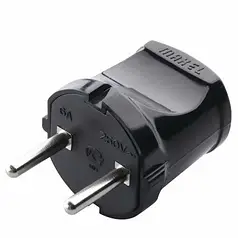 Виделка штепсельна без заземлення Makel чорна 10051