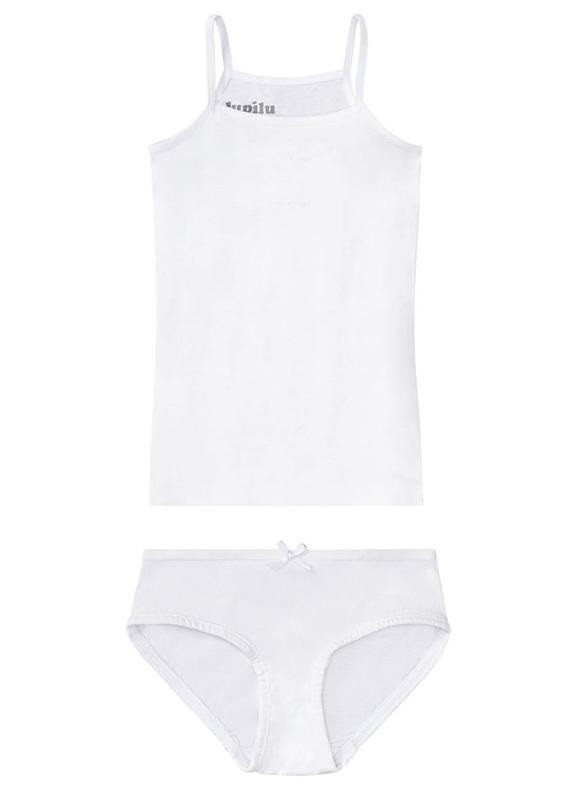 Комплект для дівчинки майка та трусики, зріст 86-92 (12-24 міс.), колір білий, фото 1