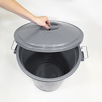Сірий пластиковий сміттєвий бак з кришкою, об'єм 70 л, від Afacan Plastik, фото 3